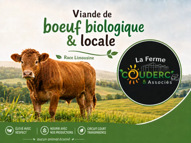 Colis de viande de boeuf bio : coupée et emballée sous vide à la ferme – colis de 10kg